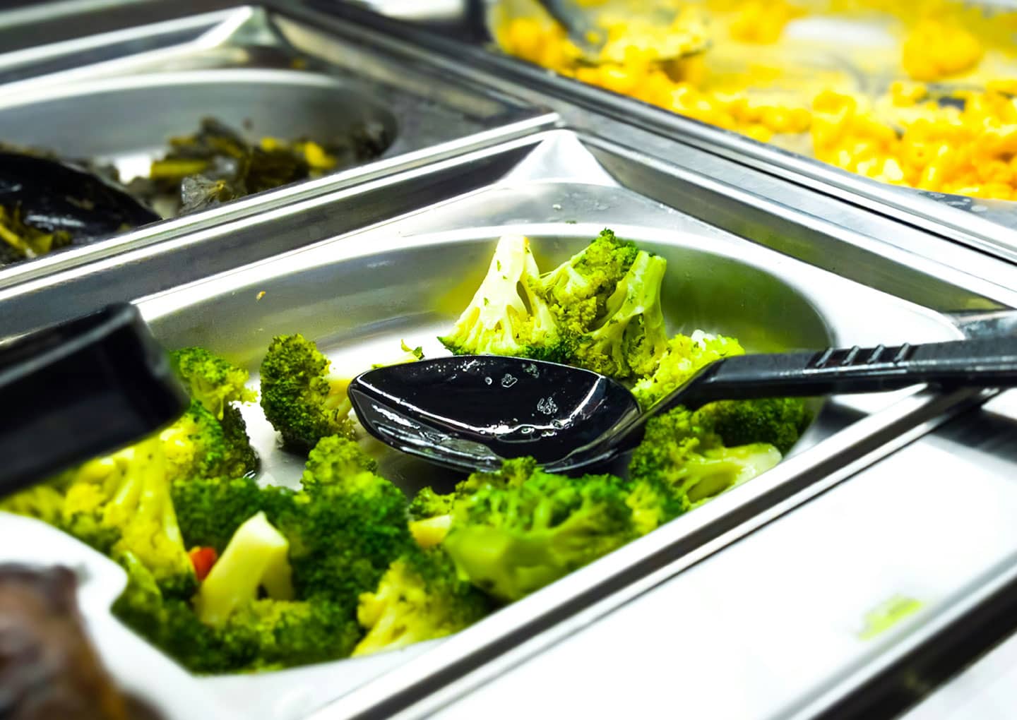 Vegetables in the cafeteria