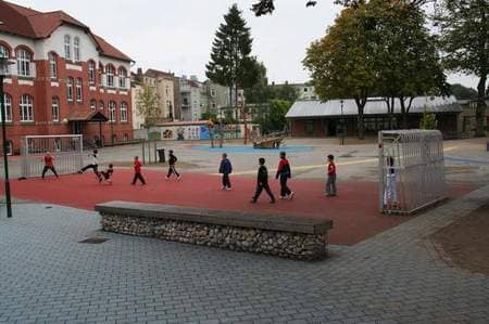 Our schoolyard with children playing